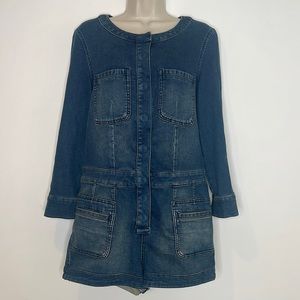 Free People Denim Long Sleeve Romper Size 6